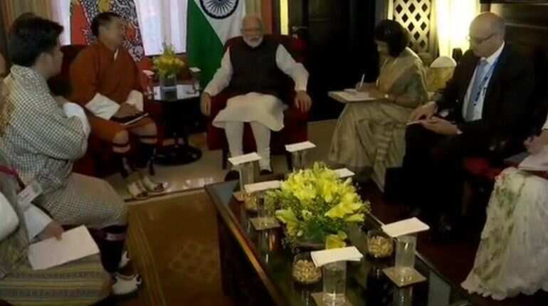 PM Modi meets Opposition leader Pema Gyamtsho of Bhutan's National Assembly