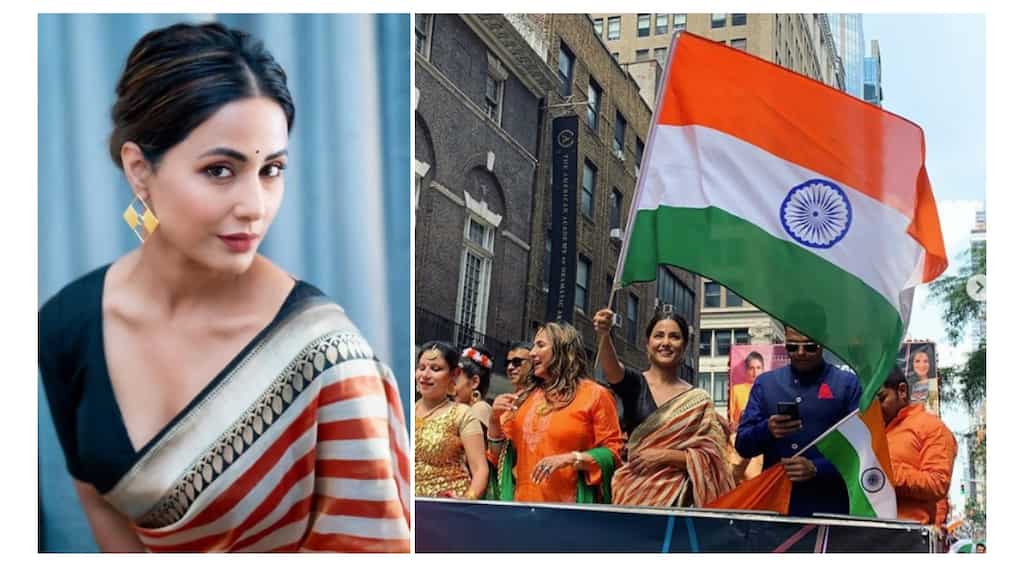 Hina Khan stuns in a saree at India Day Parade in New York, see pics
