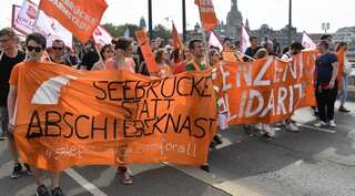 Thousands march against racism in Dresden ahead of key state polls