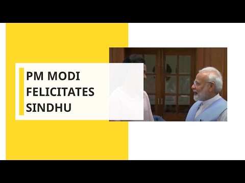 PM Modi felicitates Sindhu at his residence