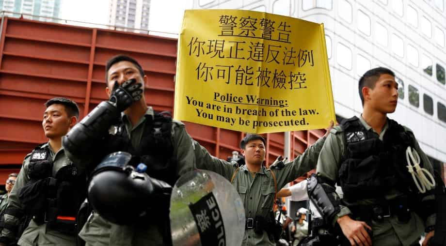 Hong Kong police fire tear gas, water cannon to disperse protests Hong Kong police fire tear gas, water cannon to disperse protests