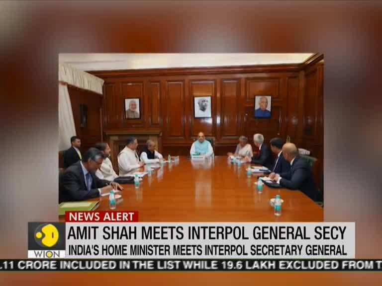 Union Home Minister Amit Shah meets Interpol secretary general Jurgen Stock
