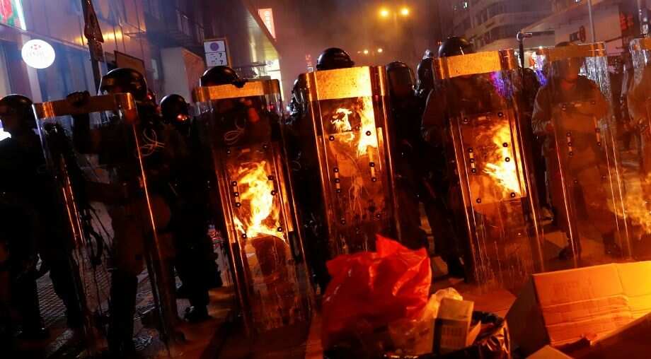 Riot police deployed as Hong Kong protesters target airport
