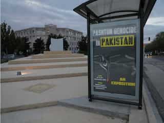 Billboards across Geneva calls for attention to Pakistan's cultural genocide of Pashtuns