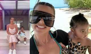 Khloe Kardashian's daughter True looks adorable in pink