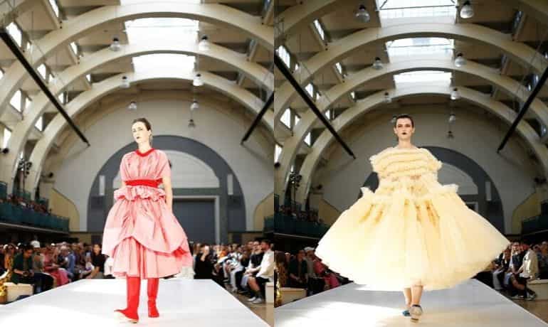 Molly Goddard presents colourfull puffy smock collection at London Fashion Week