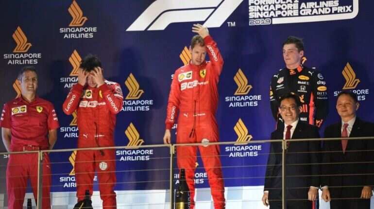 Sebastian Vettel ends long wait for victory with Singapore triumph Sebastian Vettel ends long wait for victory with Singapore triumph