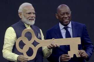PM Modi honoured with key to Houston city on arrival at 'Howdy, Modi!' event