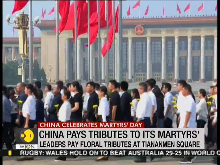 Chinese leaders lay floral baskets on China's Martyrs' Day