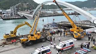 Rescuers fear six trapped after Taiwan bridge collapse