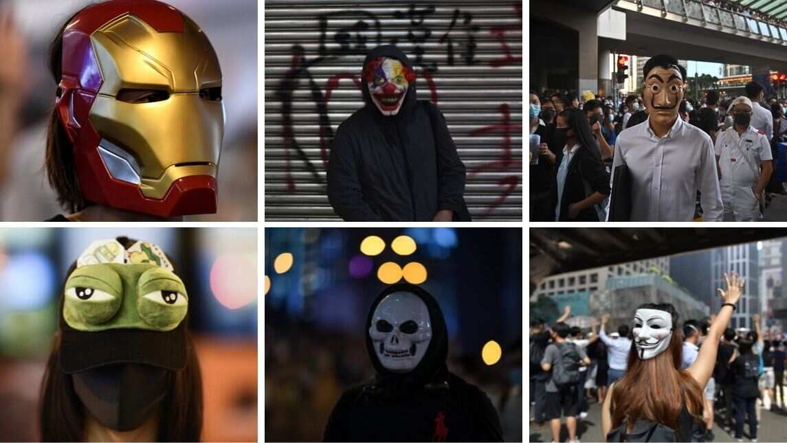 Protestors defy the face mask ban