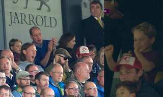 Prince George cheers for favourite soccer team on family outing