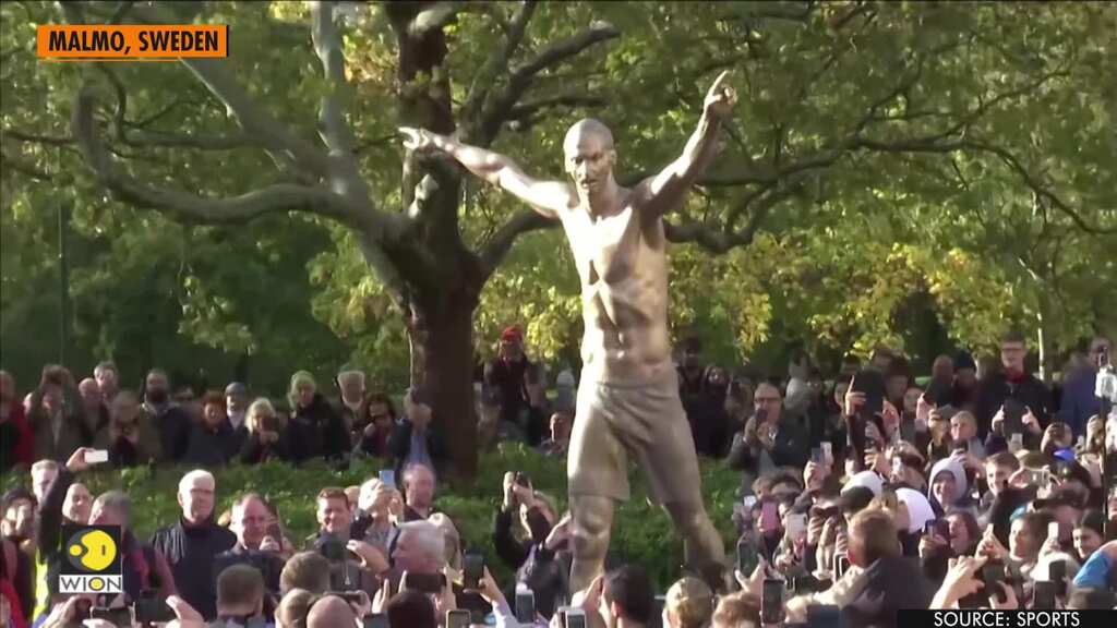 "Powerhouse" statue of Zlatan Ibrahimovic unveiled in his hometown
