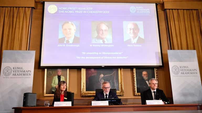 US-UK-Japan trio win chemistry Nobel for lithium-ion battery US-UK-Japan trio win chemistry Nobel for lithium-ion battery