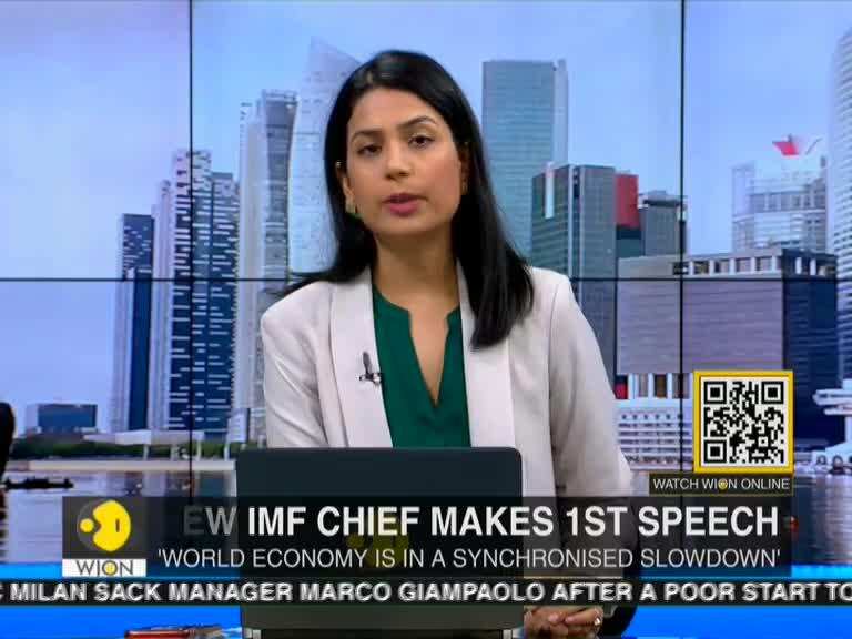 New IMF chief Kristalina Georgieva makes her 1st speech