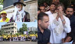 Amitabh Bachchan greets fans outside Jalsa on his 77th birthday
