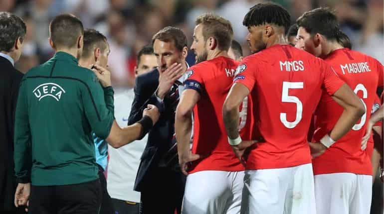 Euro 2020 qualifier: England thrash Bulgaria as first half halted over racist chants