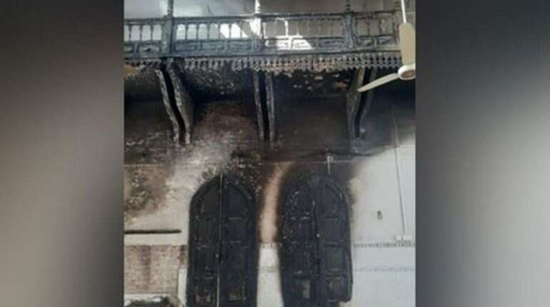 Fire breaks out at Gurdwara Panja Sahib in Pakistan Fire breaks out at Gurdwara Panja Sahib in Pakistan