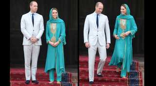 Kate Middleton stuns in turquoise-coloured traditional wear as she visits mosque in Pakistan
