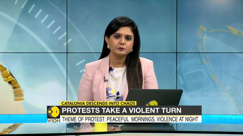 Catalonia protests take a violent turn