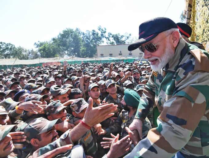 PM Modi celebrates Diwali with army jawans, air force personnel in J&K