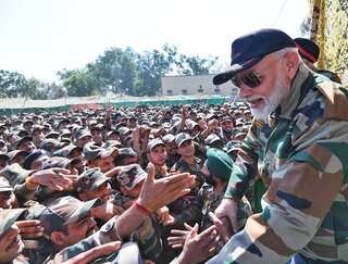 PM Modi celebrates Diwali with army jawans, air force personnel in J&K