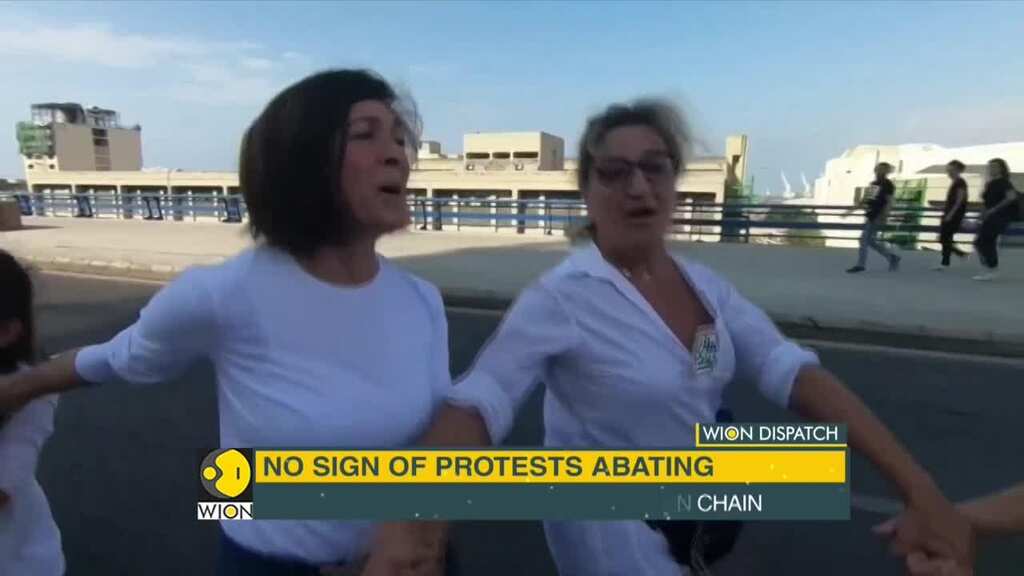 Lebanon protests: People form a human chain