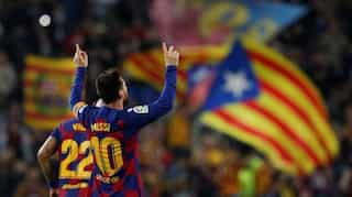 La Liga: Lionel Messi's double sends Barcelona top in Valladolid rout