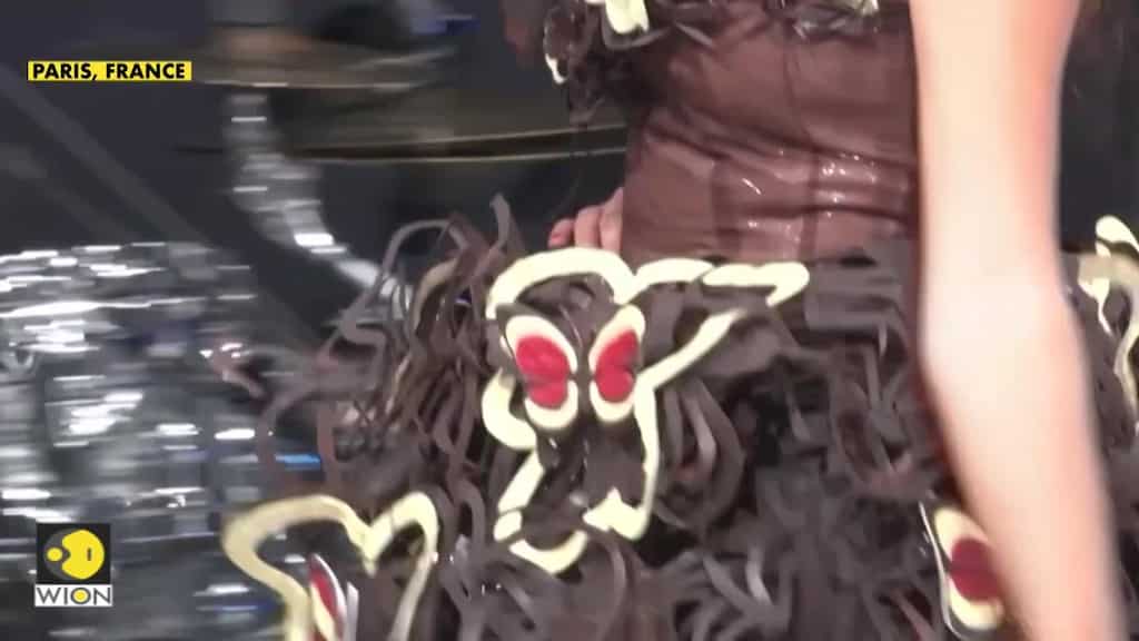Models wear sweet treats down the runway for Paris Chocolate Fair