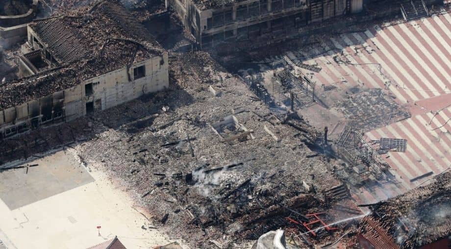Fire engulfs World Heritage castle in Japan's Okinawa