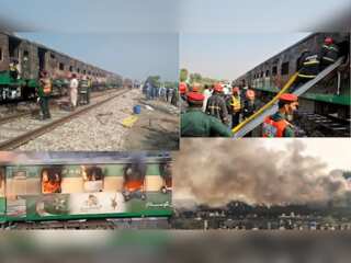 Fire engulfs Tezgam Express which connects major Pakistani cities