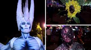 Scenes from hell in West Hollywood as Halloween comes to town
