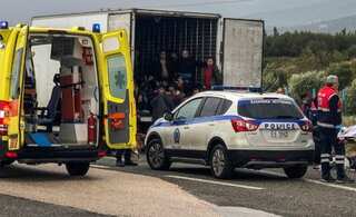 Greek police find 41 migrants in refrigerated truck; driver arrested