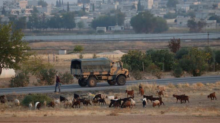 Crowd pelts with stones Turkish-Russian patrol in Syria: State media Crowd pelts with stones Turkish-Russian patrol in Syria: State media