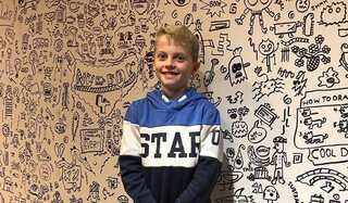 Meet little Joe: 10-year-old gets invited to doodle on restaurant's wall 