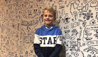 Meet little Joe: 10-year-old gets invited to doodle on restaurant's wall 