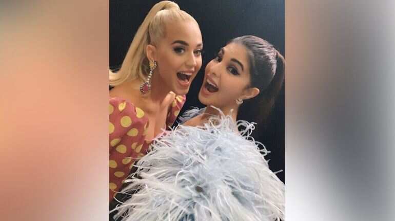 Jacqueline Fernandez shares a selfie with Katy Perry as she welcomes her to India
