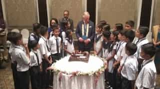 Prince Charles celebrates 71st birthday with school children in Mumbai