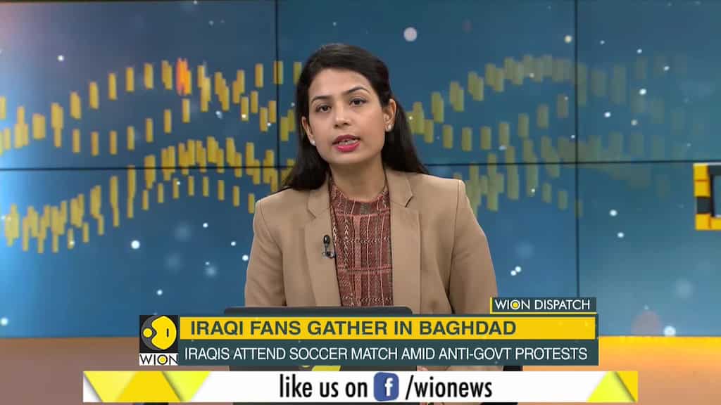Iraqi soccer team supporters gathered in Baghdad amid anti-government protests