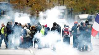 Paris police use tear gas, water cannon on 'yellow vest' protests anniversary