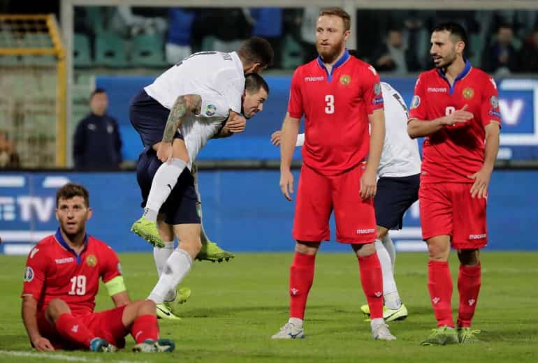 European qualifiers: Italy put nine past Armenia to finish with perfect record European qualifiers: Italy put nine past Armenia to finish with perfect record