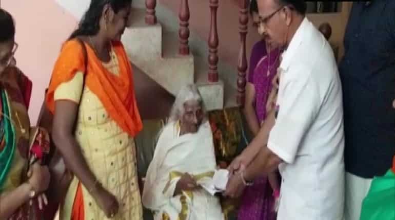 105-year-old grandmother appears for Class 4 school exam in Kerala 105-year-old grandmother appears for Class 4 school exam in Kerala