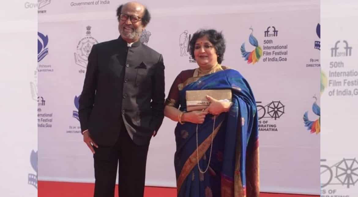 IFFI 2019: Rajinikanth poses with wife as he receives Icon of Golden Jubilee Award IFFI 2019: Rajinikanth poses with wife as he receives Icon of Golden Jubilee Award