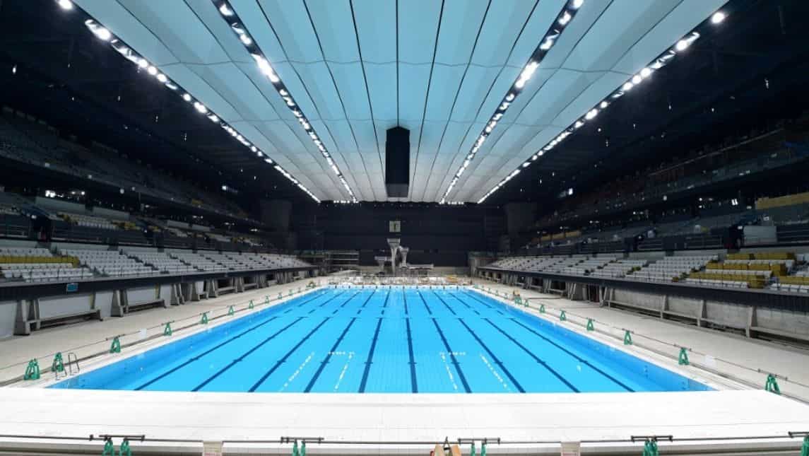 Tokyo Aquatics Centre: 90 per cent complete