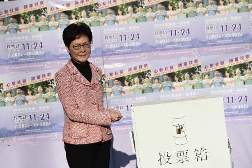 Hong Kong pro-democrats seek to hit government at district polls