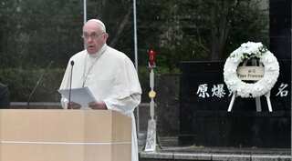 Pope urges abolition of nuclear weapons at Nagasaki ground zero