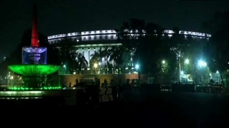 Parliament, Rashtrapati Bhawan illuminated on eve of Constitution Day Parliament, Rashtrapati Bhawan illuminated on eve of Constitution Day