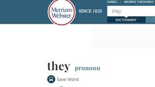 Non-binary "They" becomes 2019 Word of The Year: Merriam-Webster