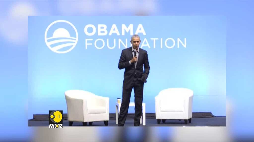 U.S. Ex-President Obama lauded women in leadership roles around the world