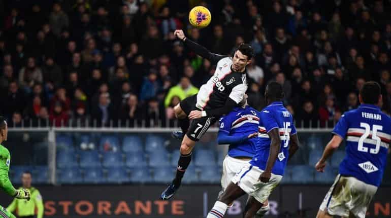 Flying Cristiano Ronaldo fires Juventus top as Buffon equals Maldini's Serie A record Flying Cristiano Ronaldo fires Juventus top as Buffon equals Maldini's Serie A record